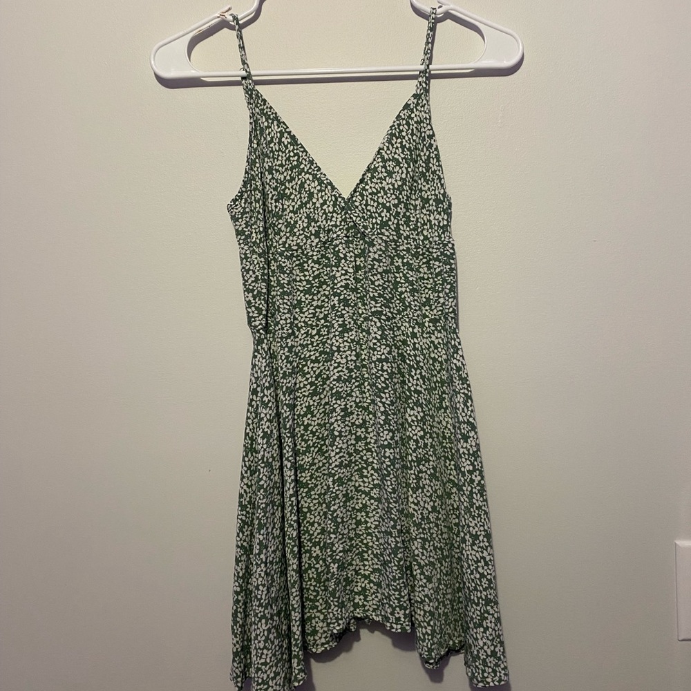 shein sage green floral dress